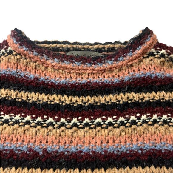 Anthropologie Elsamanda Striped Alpaca Wool Blend Chunky Knit Sweater Made Italy - Picture 7 of 13